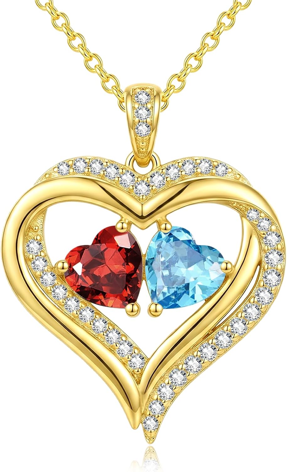 14K Gold Heart Necklaces Ideal Gifts for Anniversary for Wife