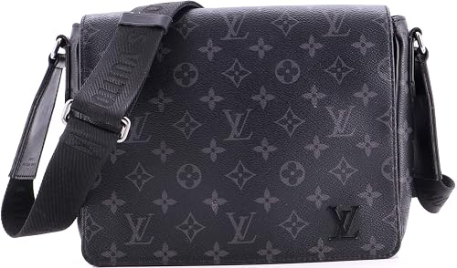 Pre-Loved District Messenger Bag Monogram Eclipse Canvas PM, Black
