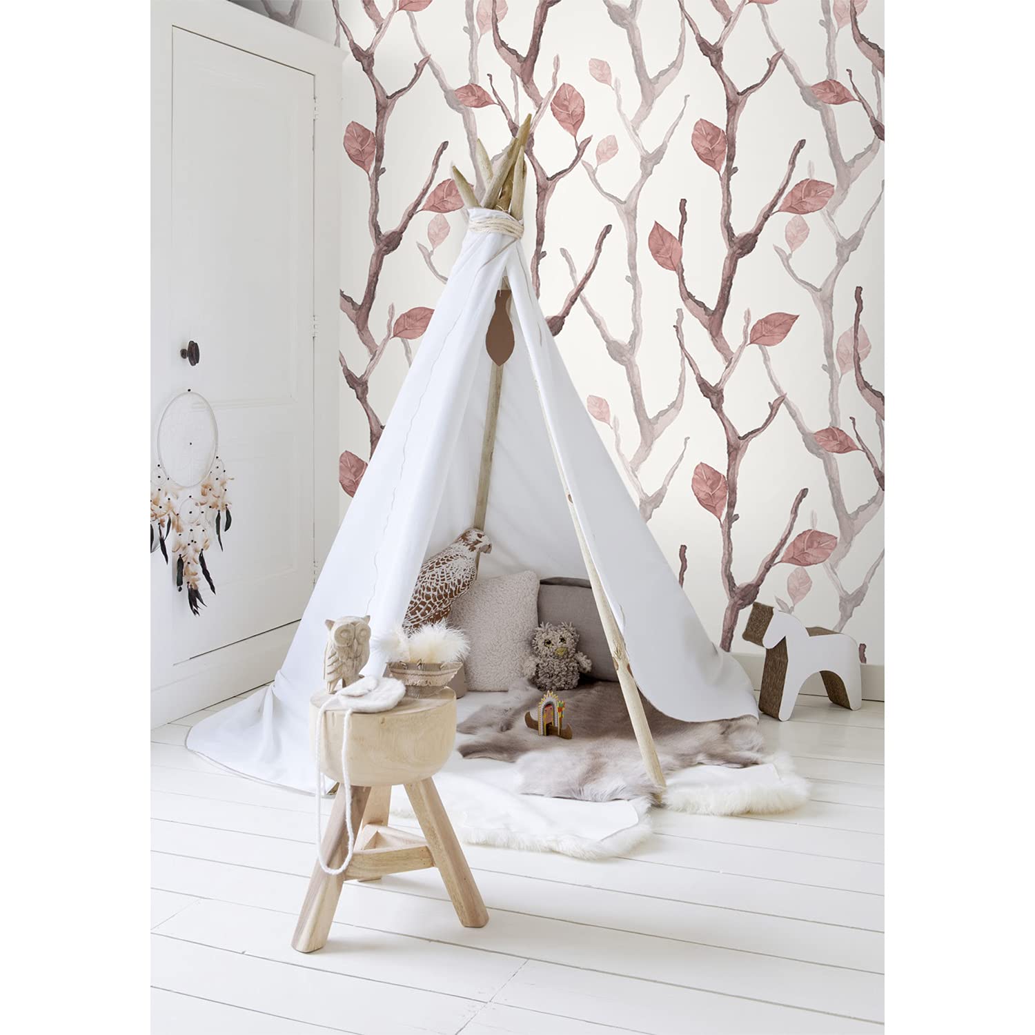 Mural stickers muraux bois automne 250x250 cuisine salon Magic-Stick