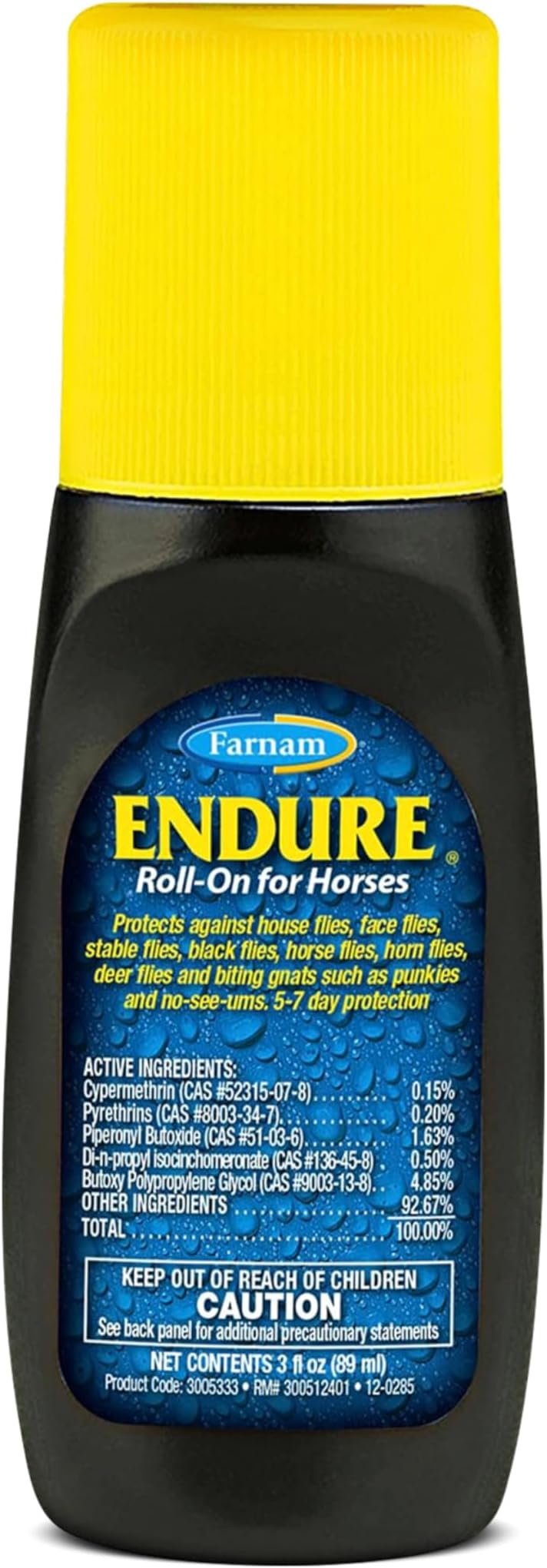 Endure Roll-On Fly Repellent for Horses, for Sensitive Areas, 3 Ounces