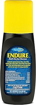 Farnam Endure Roll-On Fly Repellent for Horses, for Sensitive Areas, 3 Ounces
