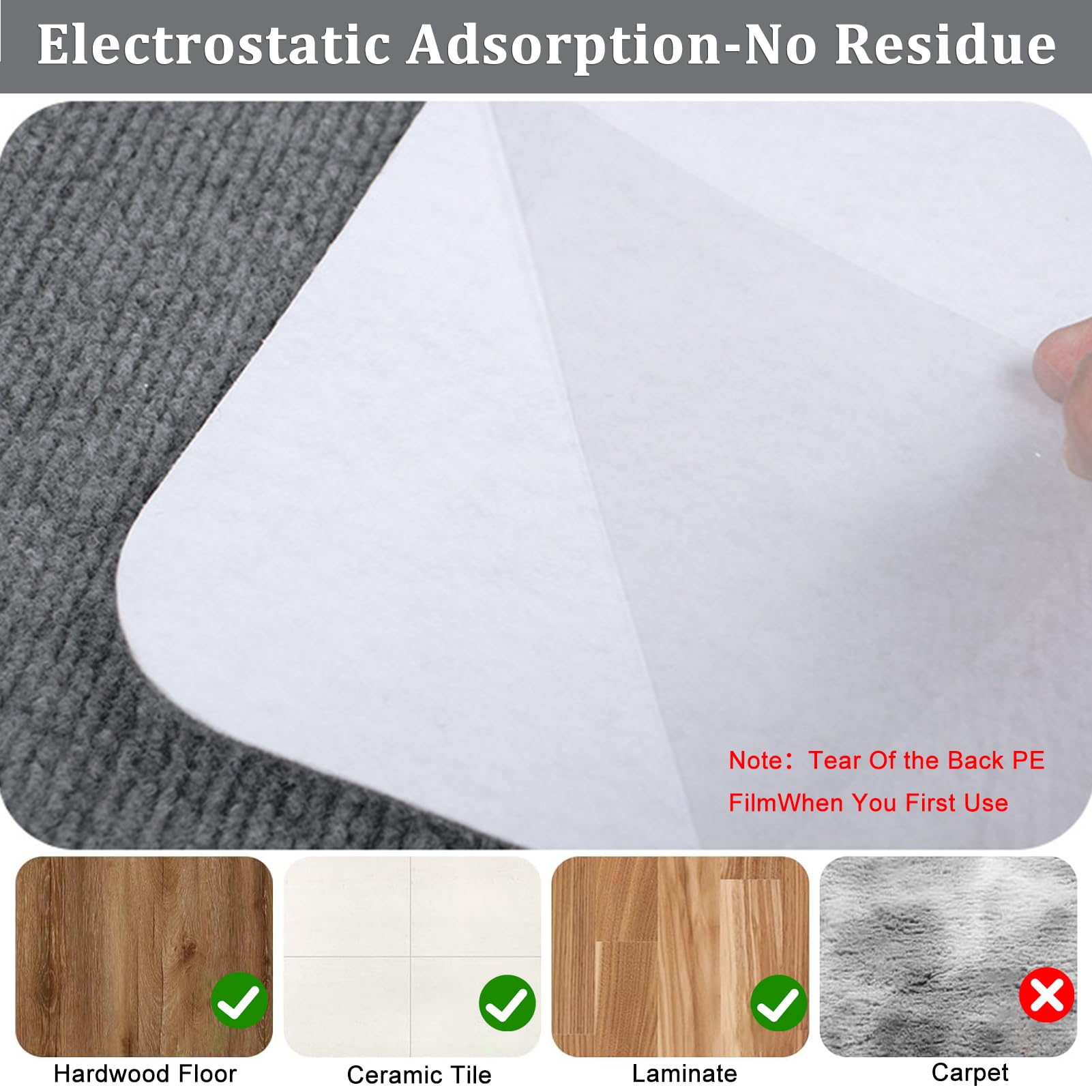 Alfombrilla para silla de escritorio para suelos duros, base de silla de oficina, protector de alfombra para parquet laminado y suelos de alfombra, tapete de silla de juegos para protección del suelo,