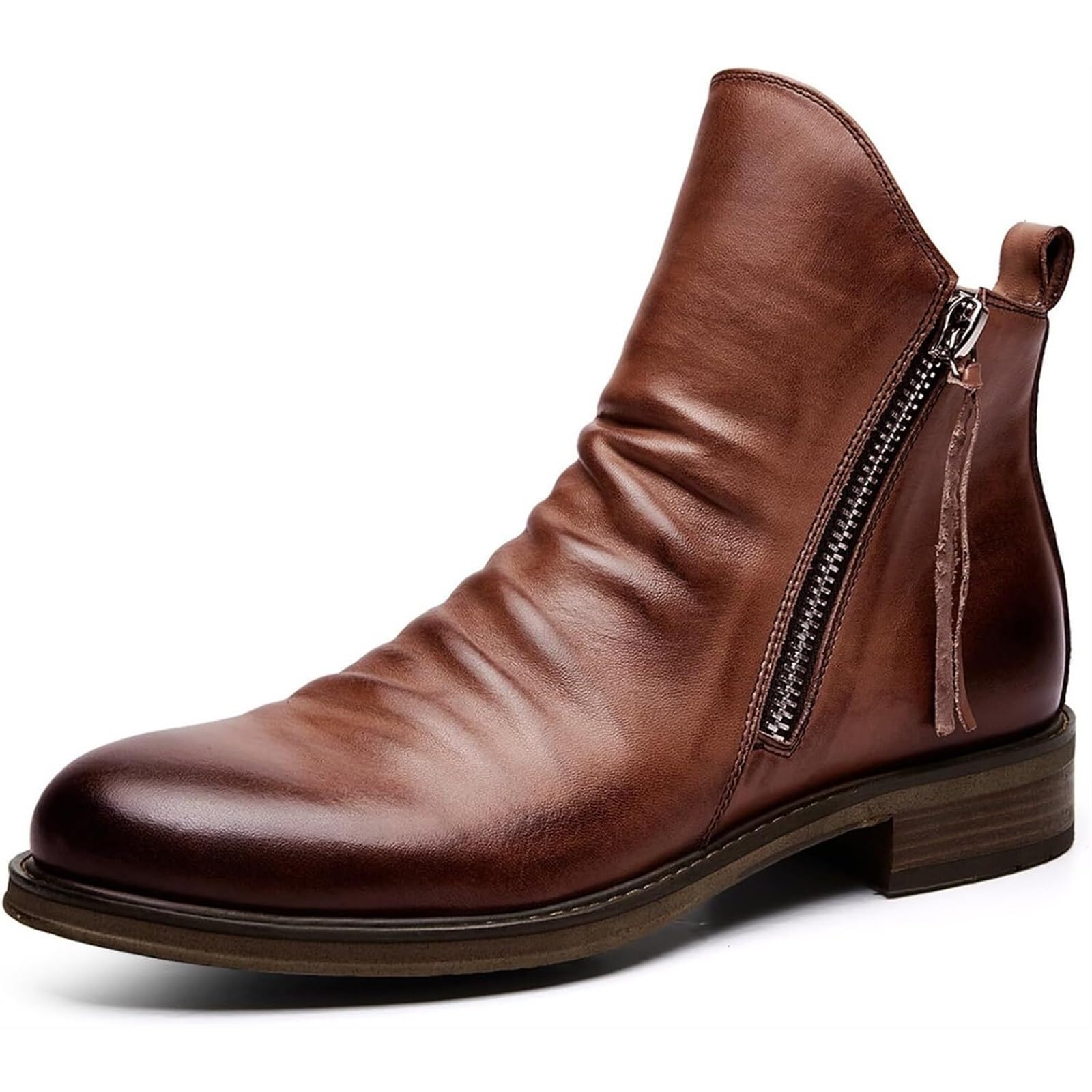 ATTACHMENT　vintage side zip boots Men's Side Zipper Ankle Boots, Men's Zip Chelsea Boots, Vintage