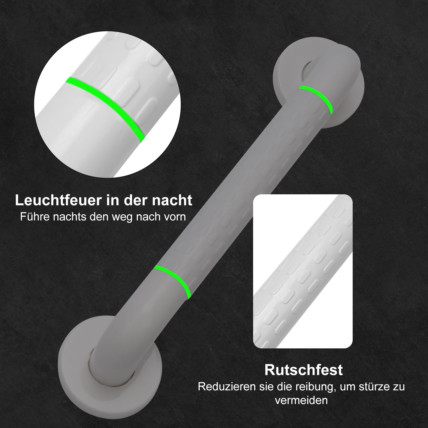 supregear Haltegriff Bad, Edelstahl Rutschfeste Haltegriffe, WC Haltestange Dusch Griff Badewannen Griff Sicherheitsgriff für Schwangere Kinder Senioren, 30 cm