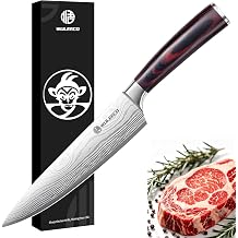Chef Knife 8 inch - Sharp Kitchen Knife High Carbon Stainless Steel Blade, Gyuto Knife Ergonomic Wood Handle, Professional Chefs Knife for Home Kitchen and restaurant