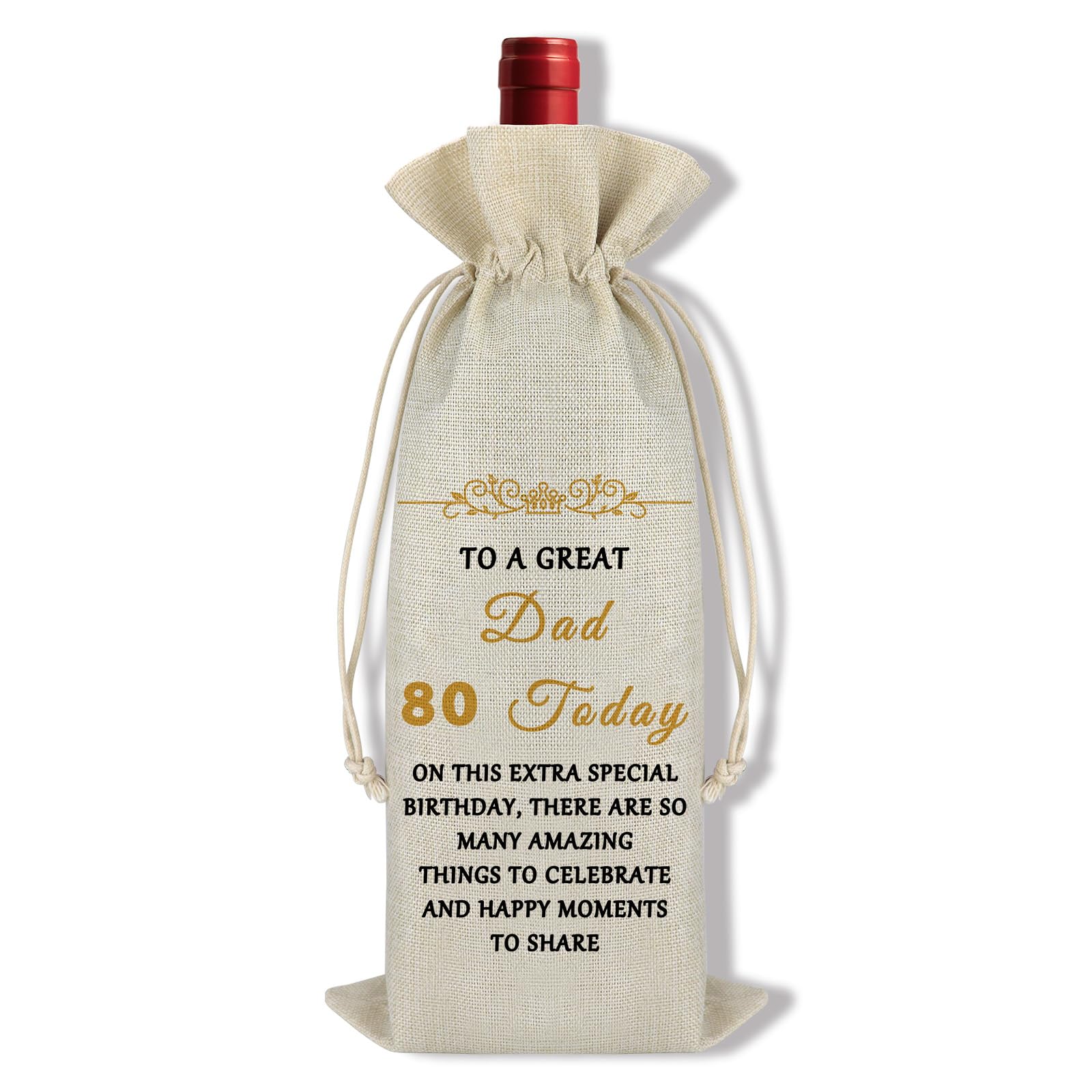 80th Birthday Gifts for Men Dad 80th Birthdays Wine Gift Bag 80 Year Old Birthday Gifts Ideas for Dad from Daughter Son Wine Bottle Bag 80 Birthdays Presents for Daddy