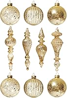 Vista 59 de DN DECONATION Deep Red Glass Christmas Ornaments, Set of 9, 3.15' Hanging Christmas Baubles for Xmas Tree Decoration, Wedding Party Gift