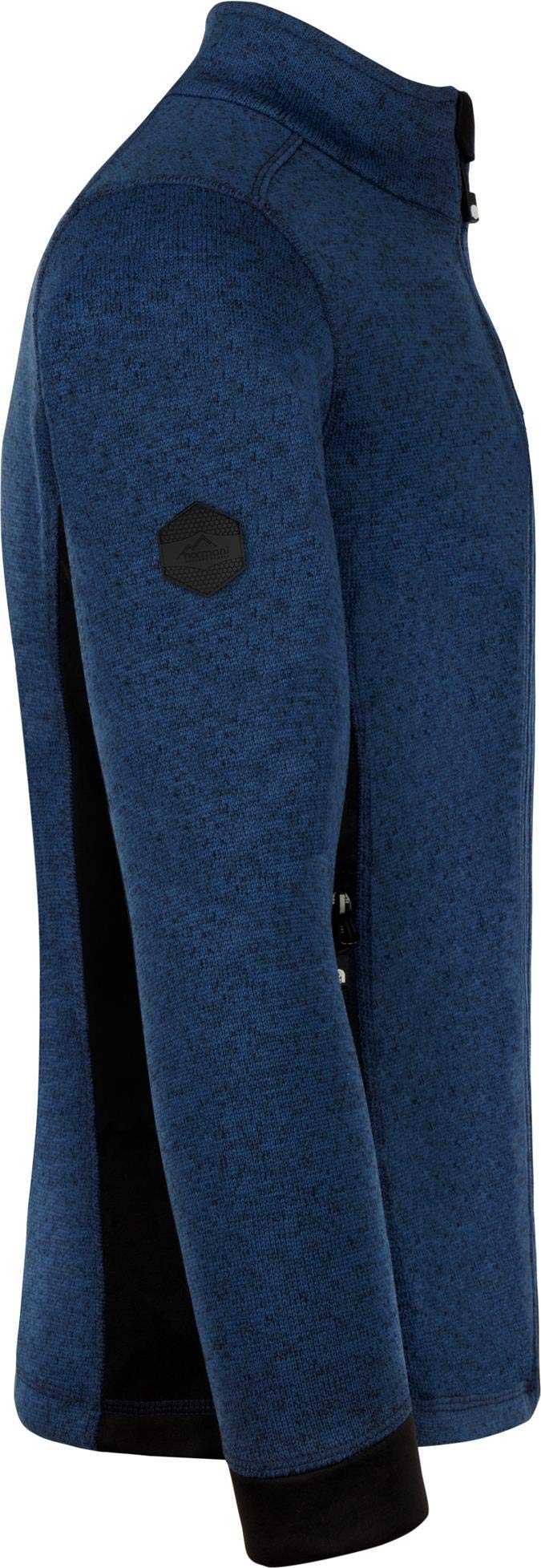 normani Herren Strick-Fleecejacke Strickjacke Cardigan mit Stehkragen und Seitentaschen Outdoor Sweatshirt