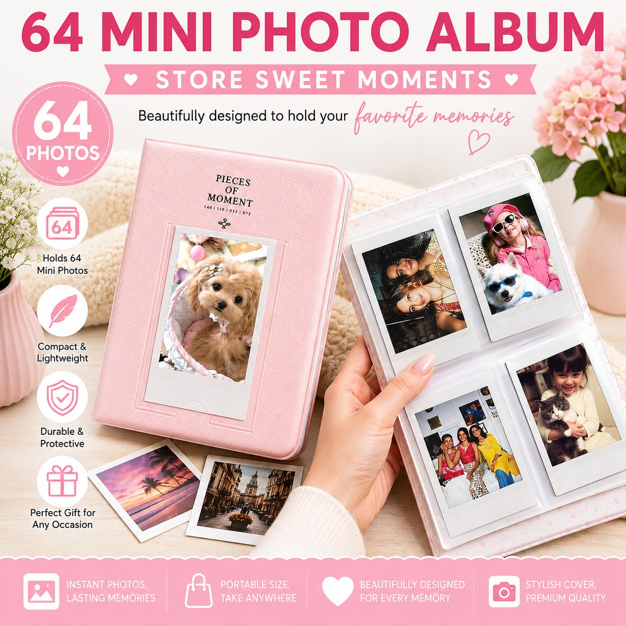 Mini 13 Instant Camera Premium Kit per Fuji Instax Mini 13 Candy Pink include custodia rosa, mini pellicola 20 scatti, mini album fotografico e kit completo di accessori per display fotografico