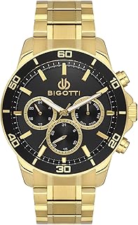 ساعة بسوار من الستانلس ستيل للرجال بيجوتي ميلانو - BG.1.10503-4 تناظري بمينا أسود