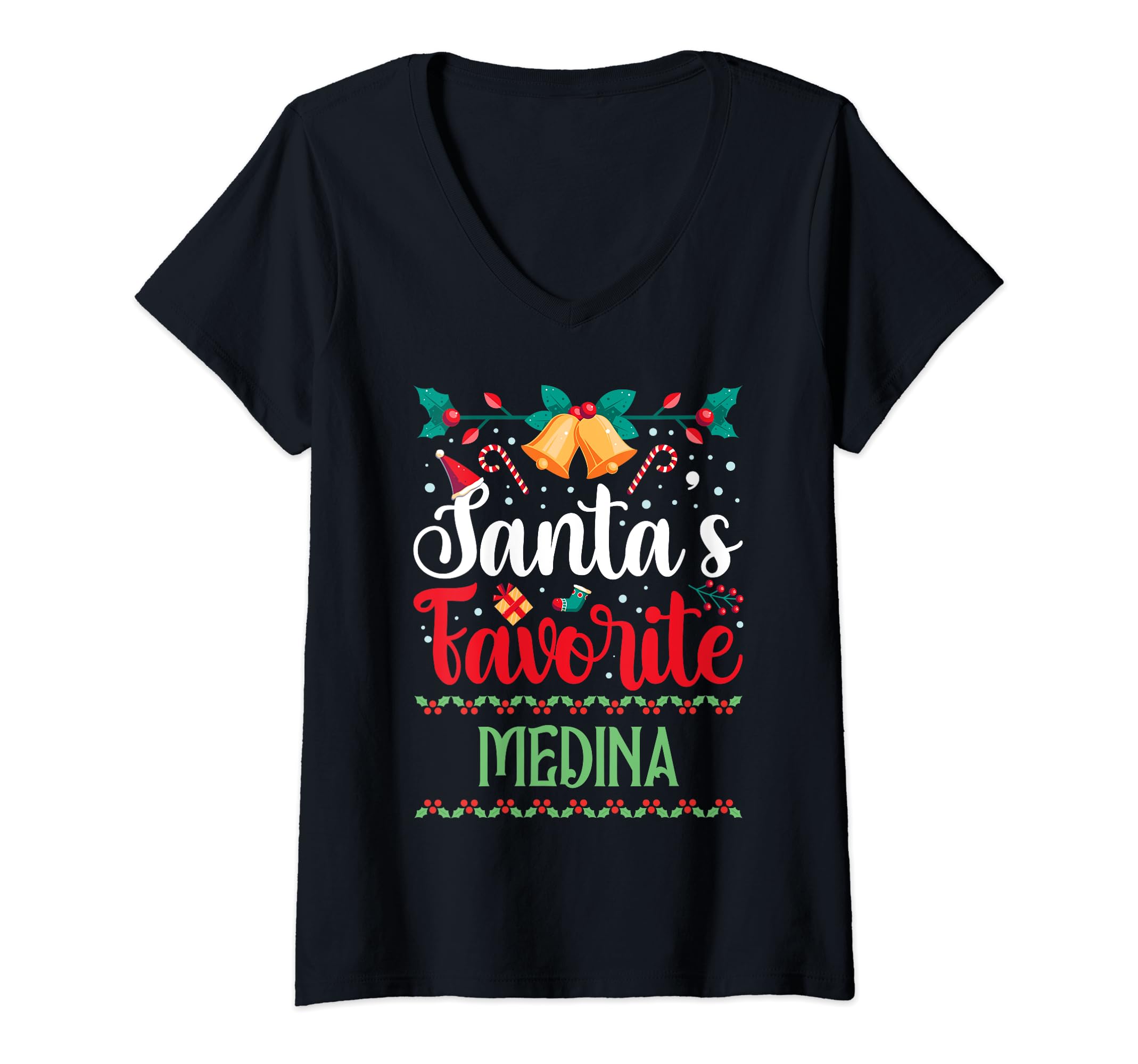 Santas Favorite Medina Christmas Magic V-Neck T-Shirt