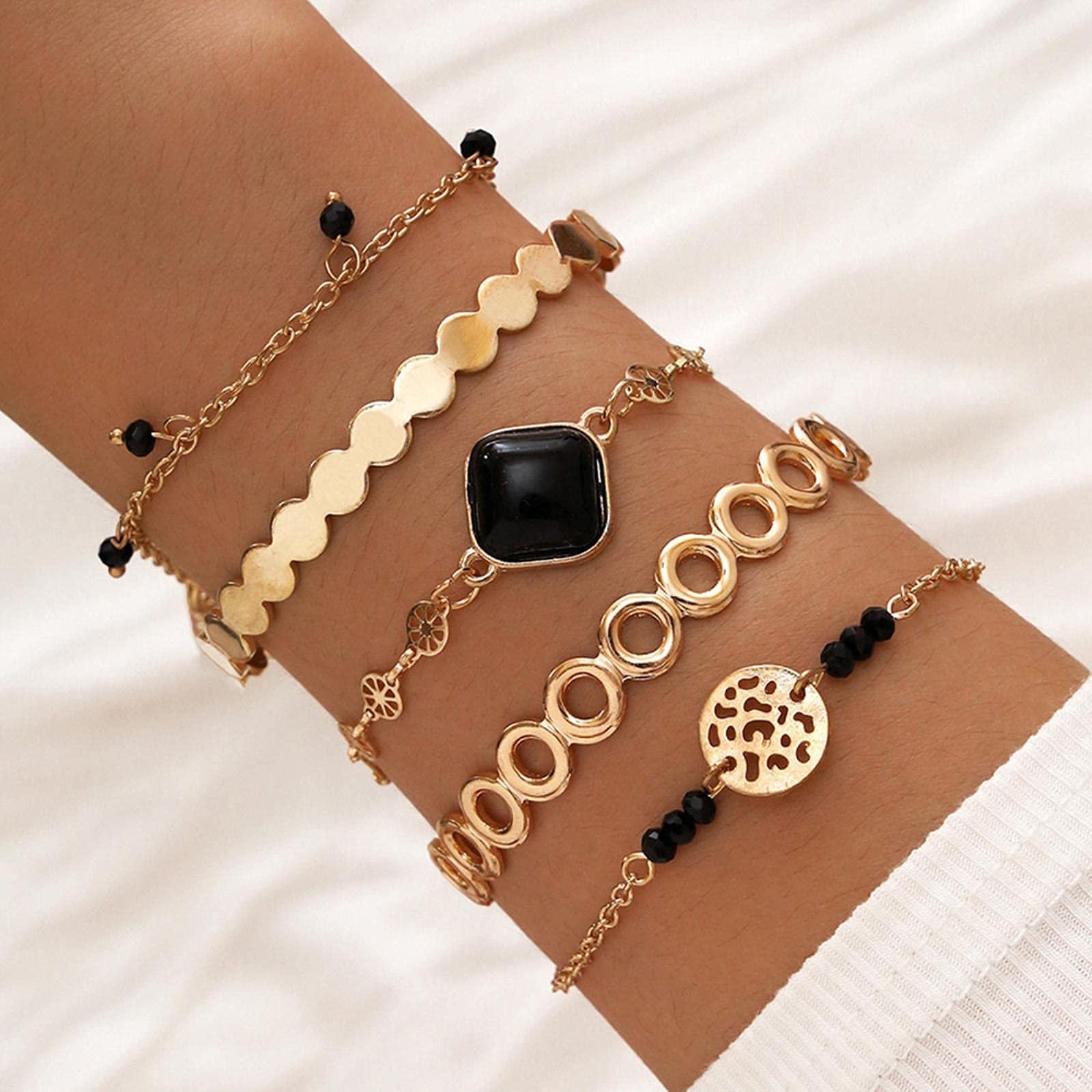 Lot De 5 Bracelets En Acier Inoxydable Argenté - Réglables Homme/femme - Neuf Sans Emballage