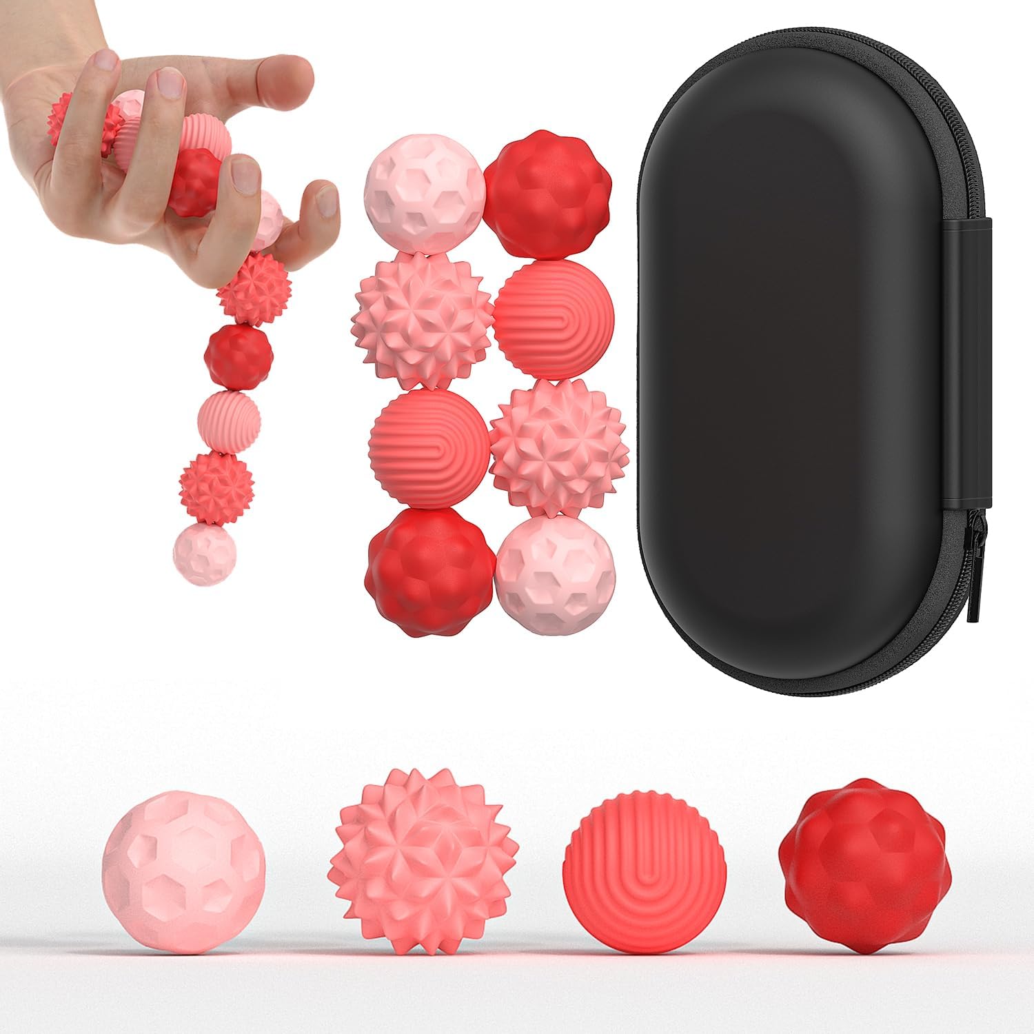 Bambebe 8PCS Silicone Magnetic Balls Fidget Toys for Adults & Teens, Stress Relief Sensory Toys for Autism ADHD Anxiety, Fun Textures Gadgets, Office Desk Toy for Women Men Teen â image 1