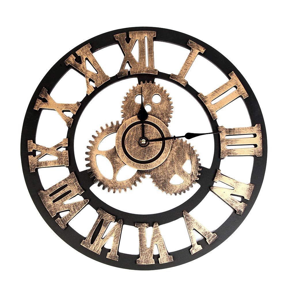 Reloj De Pared Estilo Industrial Grande Reloj Retro Steampunk Europeo Gear Wall Decoración para El Hogar