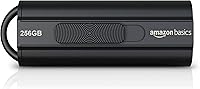 Amazon Basics 256GB USB 3.1 Flash Drive - Ultra Fast 130MB/s Read, Massive Storage, Retractable Design, Black