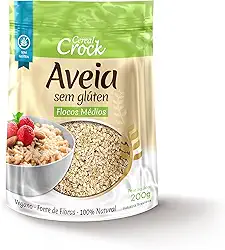 Aveia sem glúten flocos médios Cereal Crock 200g
