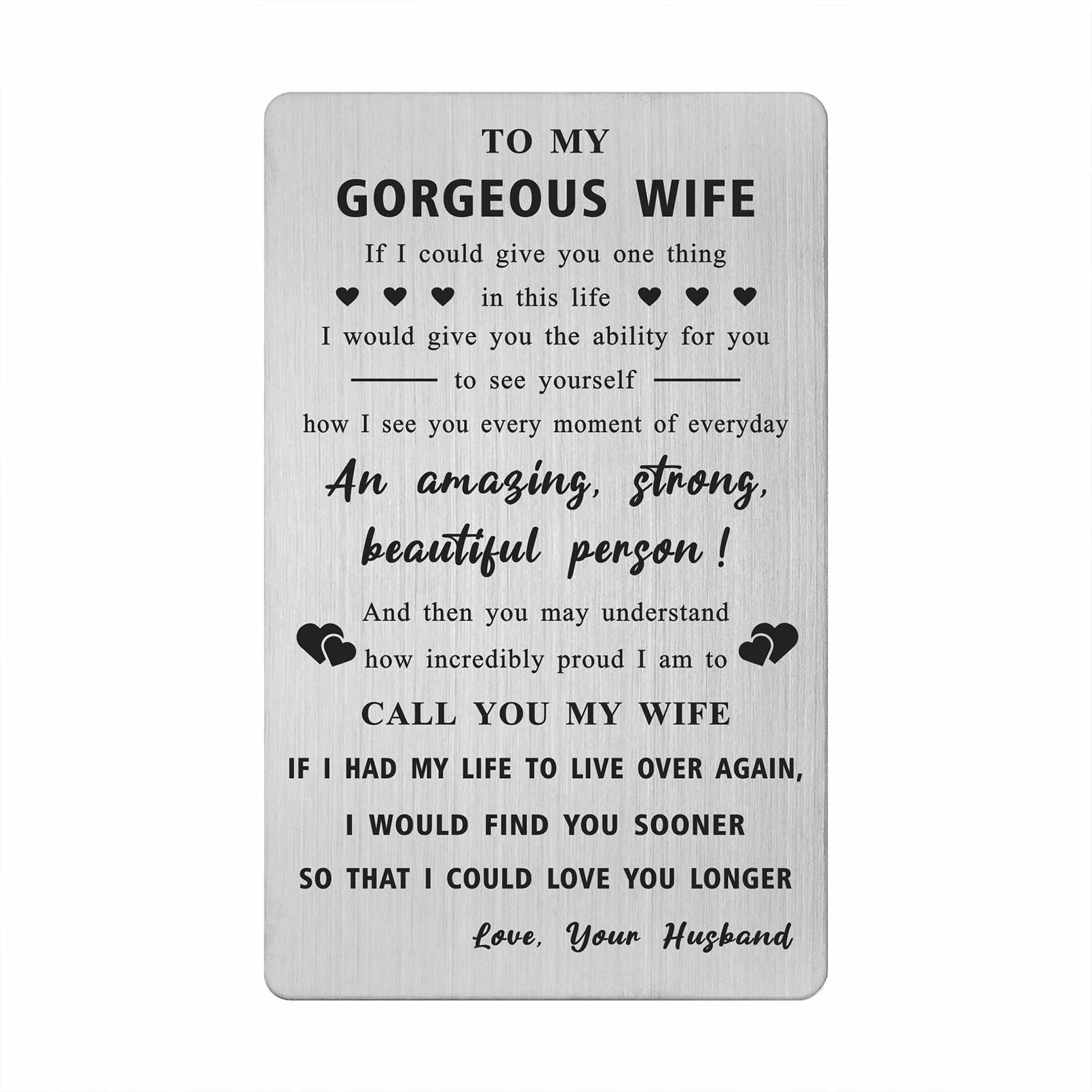 Fetiger Wife Birthday Card, I Love My Wife Wallet Card, Love Gifts from Husband