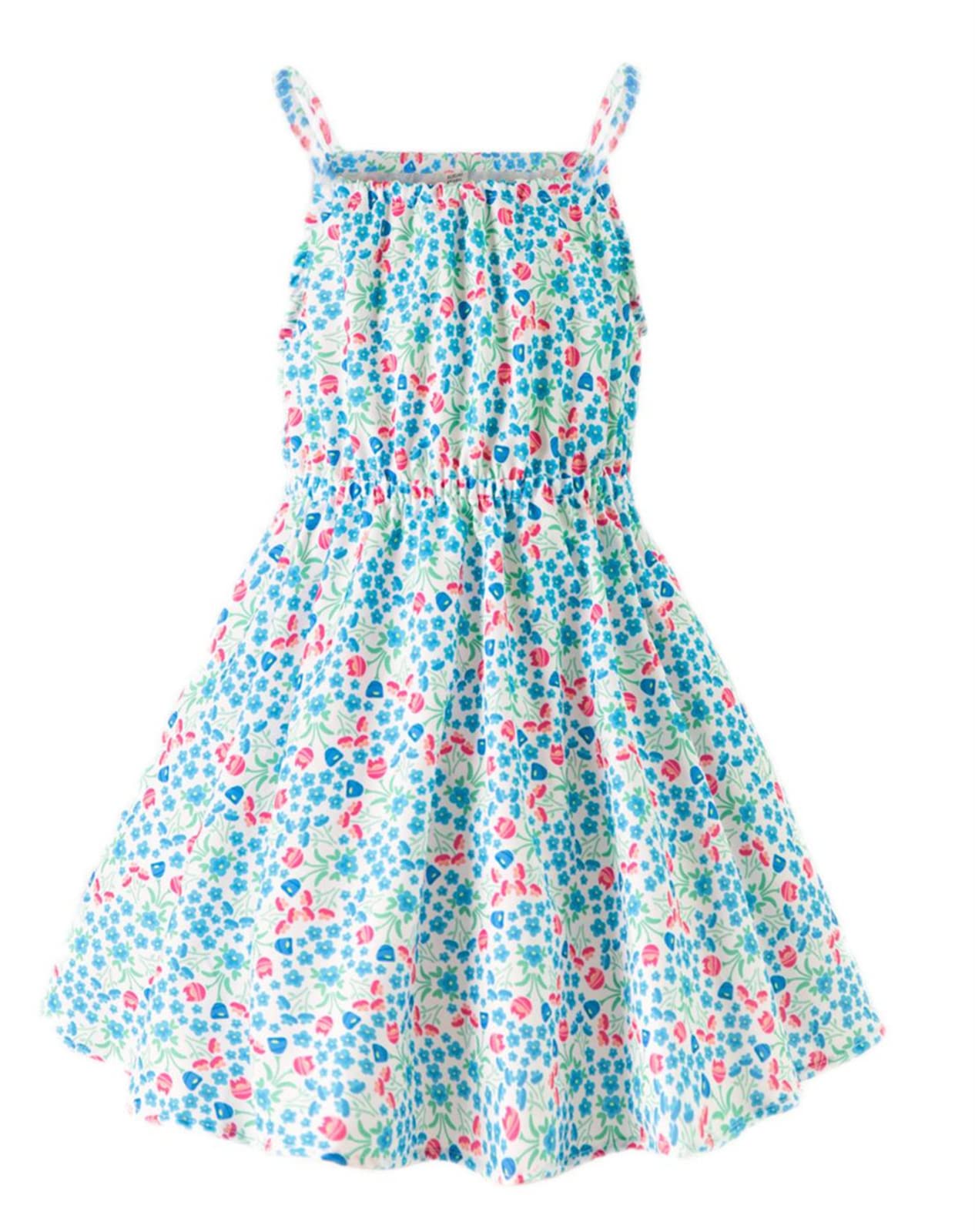 Girls Summer Hawaiian Dress Floral Halter Neck Cold Shoulder Sleeveless Beach Sundress 1-12 Years