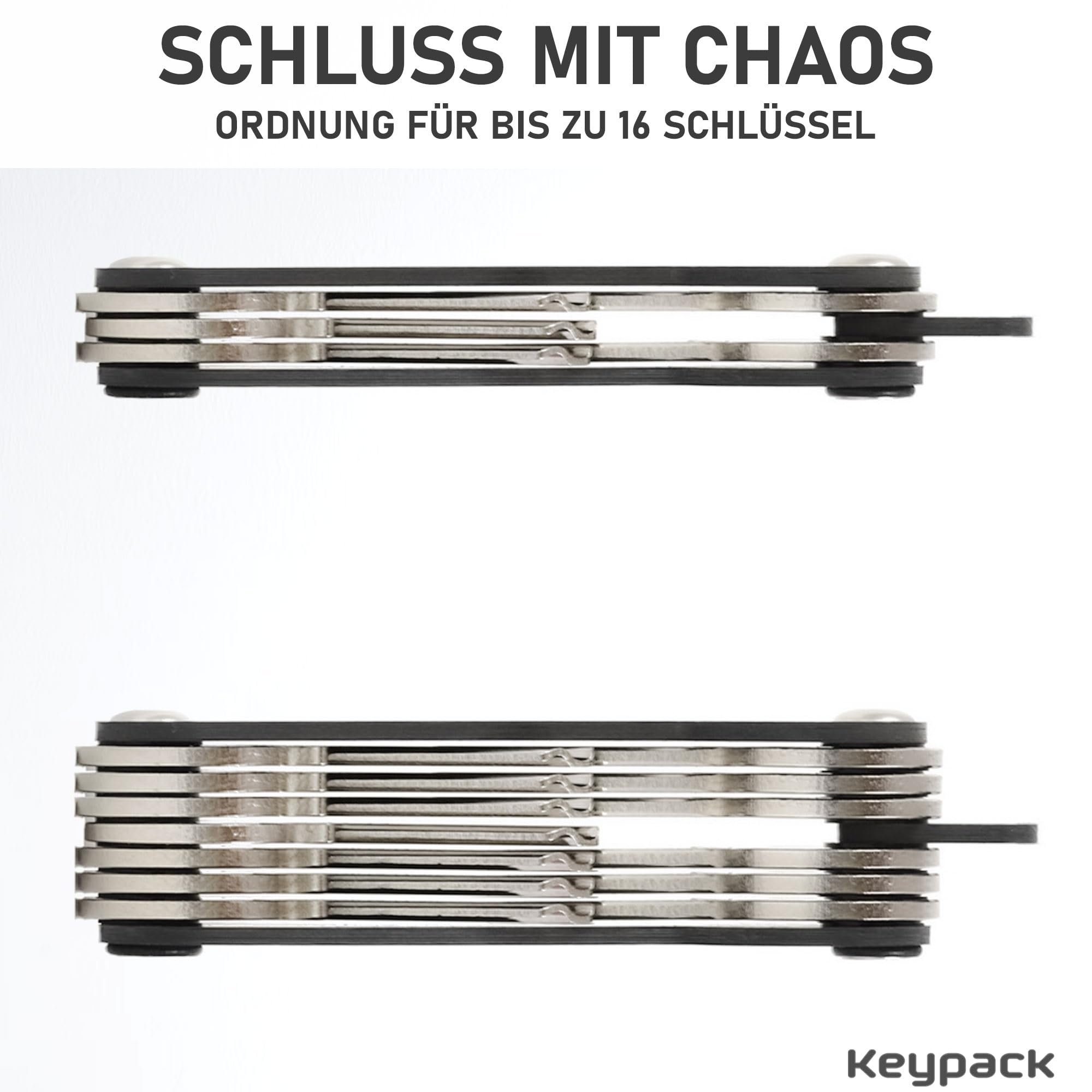 Key Organizer aus Carbon mit Multitool für bis zu 16 Schlüssel Schlüsselbund Etui Anhänger
