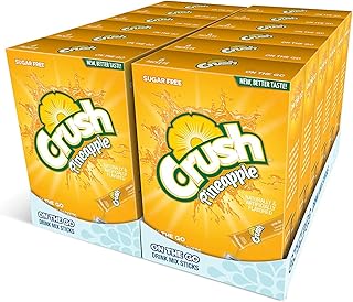 Crush- Powder Drink Mix - Sugar Free & Delicious (Pineapple, 72 Sticks)