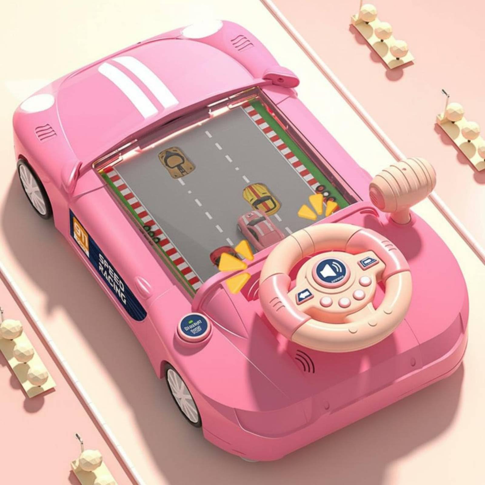 Juego de Carreras Infantil Volante Simulador Vehículo Consola Desarrollo de y Coordinación 200 Niveles sin Pantalla Visión Cuidada Carga por USB Adecuado para Niños en Casa y Paseos