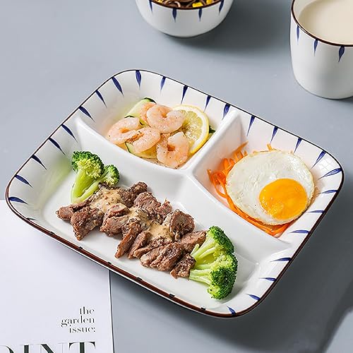 Miniatura 5 de Acyhggi Ceramic Divided Porcelain Dinner Plates - 10 inch, Breakfast Plate, Lunch Plate, Bowl Dinner Plate, Portion Control Plate, Salad Plate.