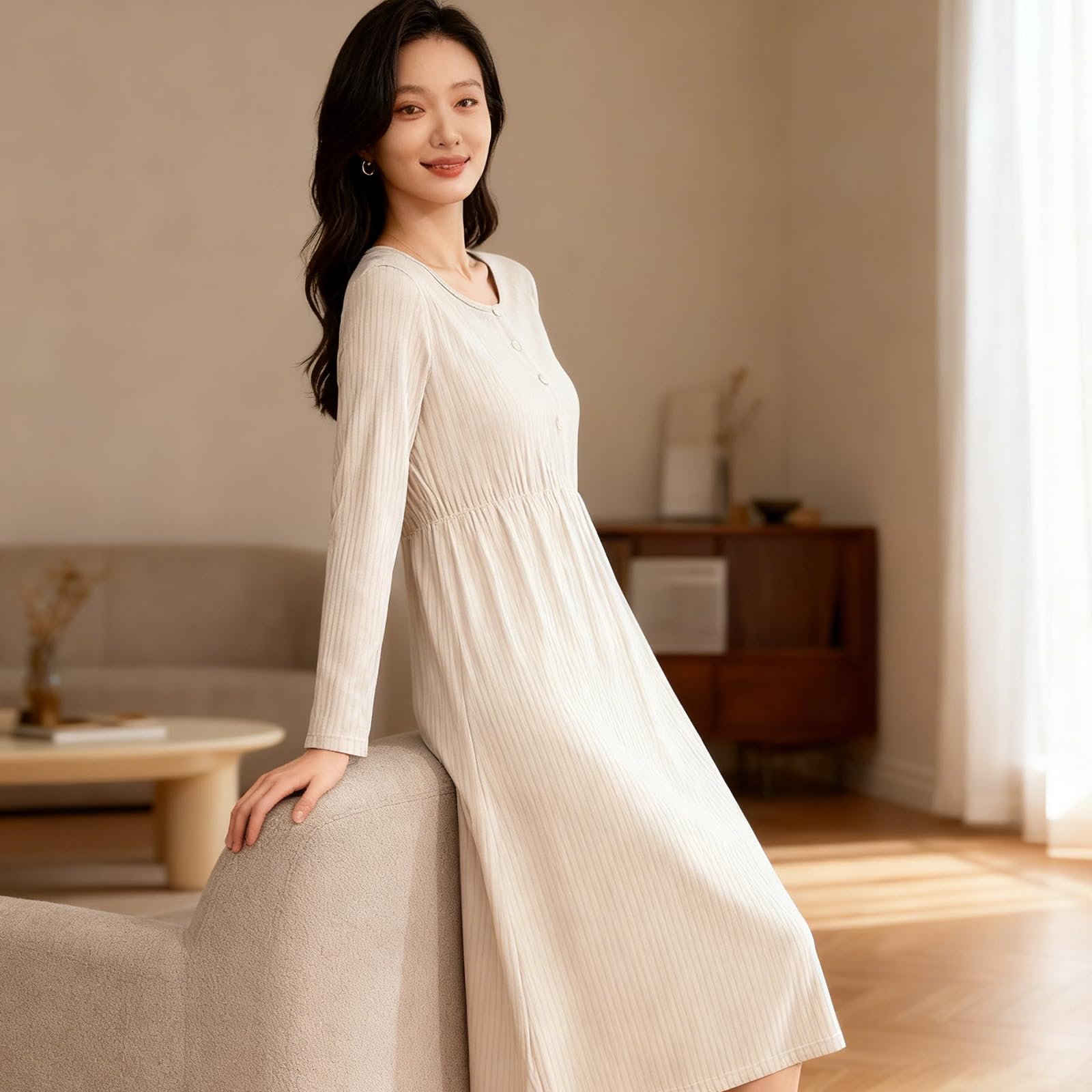 Camicia da notte per allattamento facile da indossare con reggiseno integrato per il comfort della maternità, in morbido tessuto di cotone, camicia da notte per gravidanza