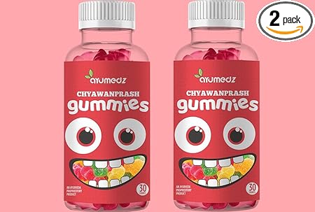 Ayumedz Gummies For Kids Chyanprash |Gummy Yummy| 60Counts | Pack of 2 Combo Pack|Vitamin & Vitamin| 60 Nos Veg Gummies