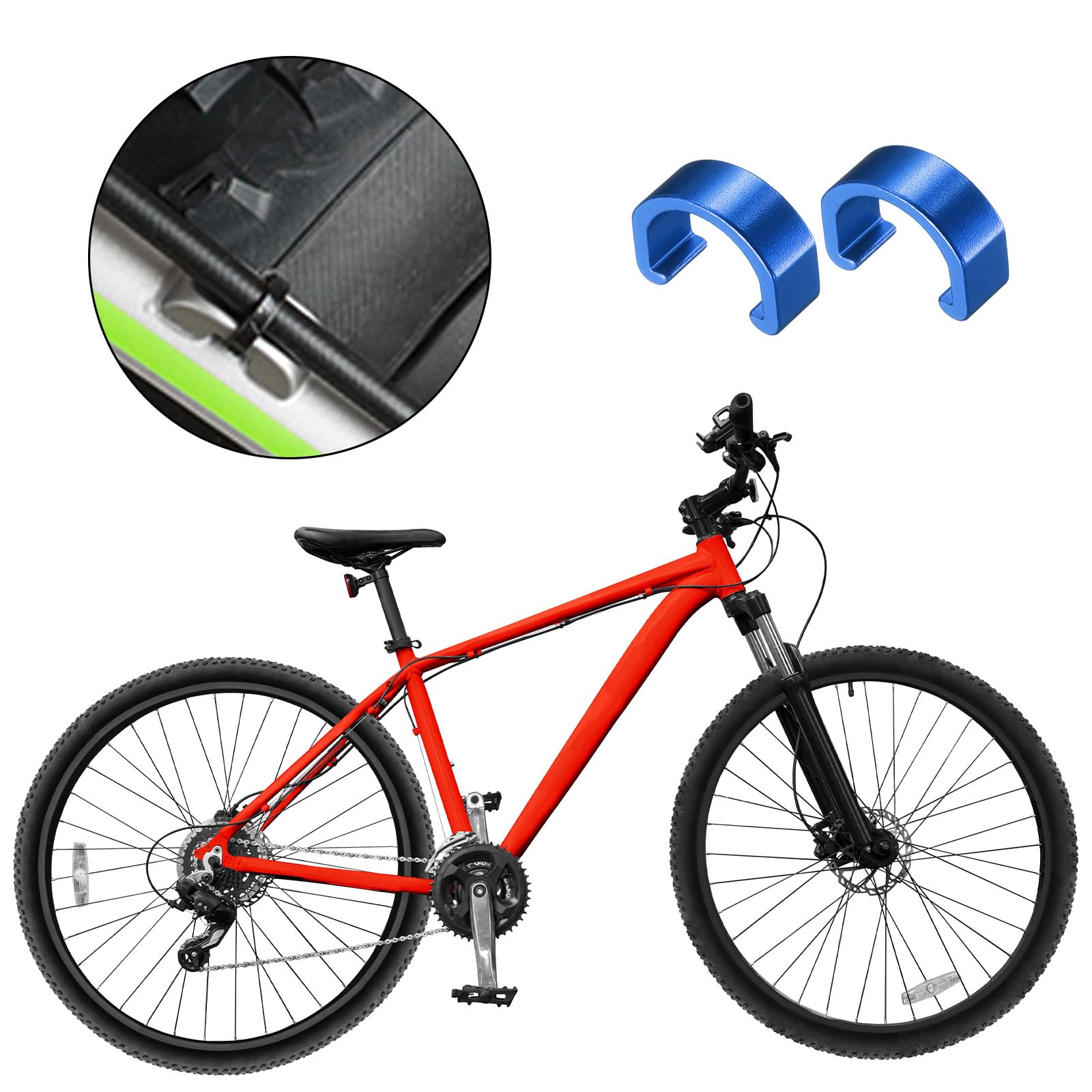 QUARKZMAN 10pcs Molle Cavo Bici Clip a C Lega Alluminio Guaina Guida Cavo U-Clip per Freni Deragliatore Cambio MTB Bici da Strada, Blu