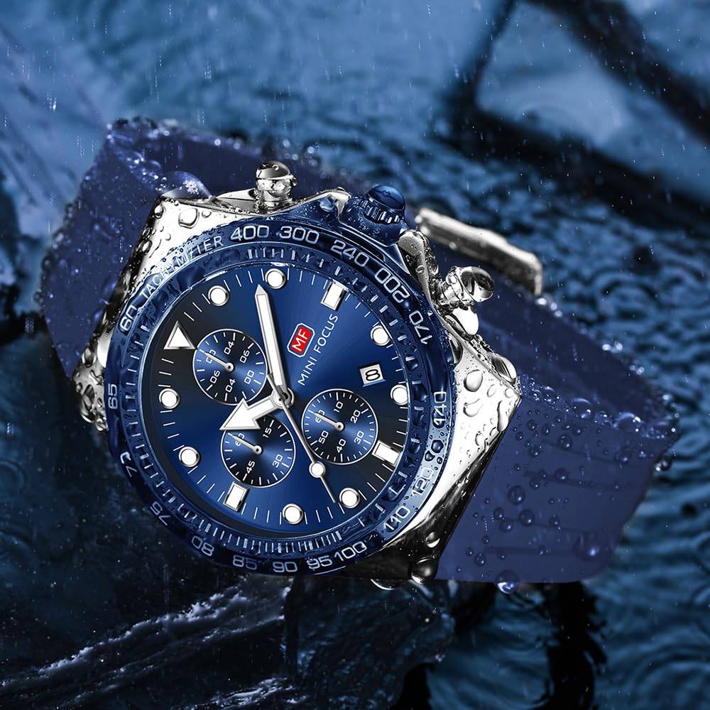 AIMES Orologio da polso da uomo, impermeabile, analogico, al quarzo, cronografo, elegante, per affari, lavoro, moda, casual, sportivo, elegante, regalo per