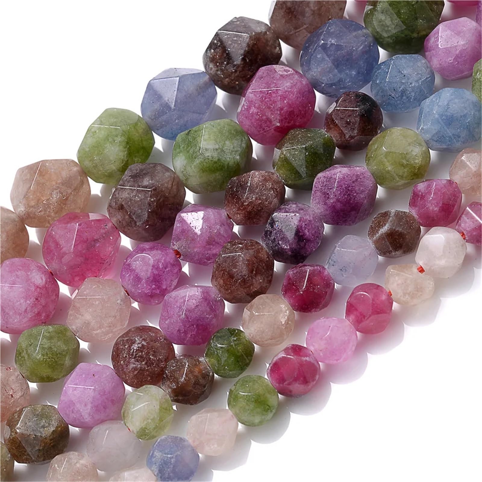QuxetlRyz Craft Beading Kit Colorful Stone Beads Crystal Jaspers Smooth Loose Spacer Bead for Jewelry Making DIY Bracelet 6-10mm(6mm Approx 61 Beads)