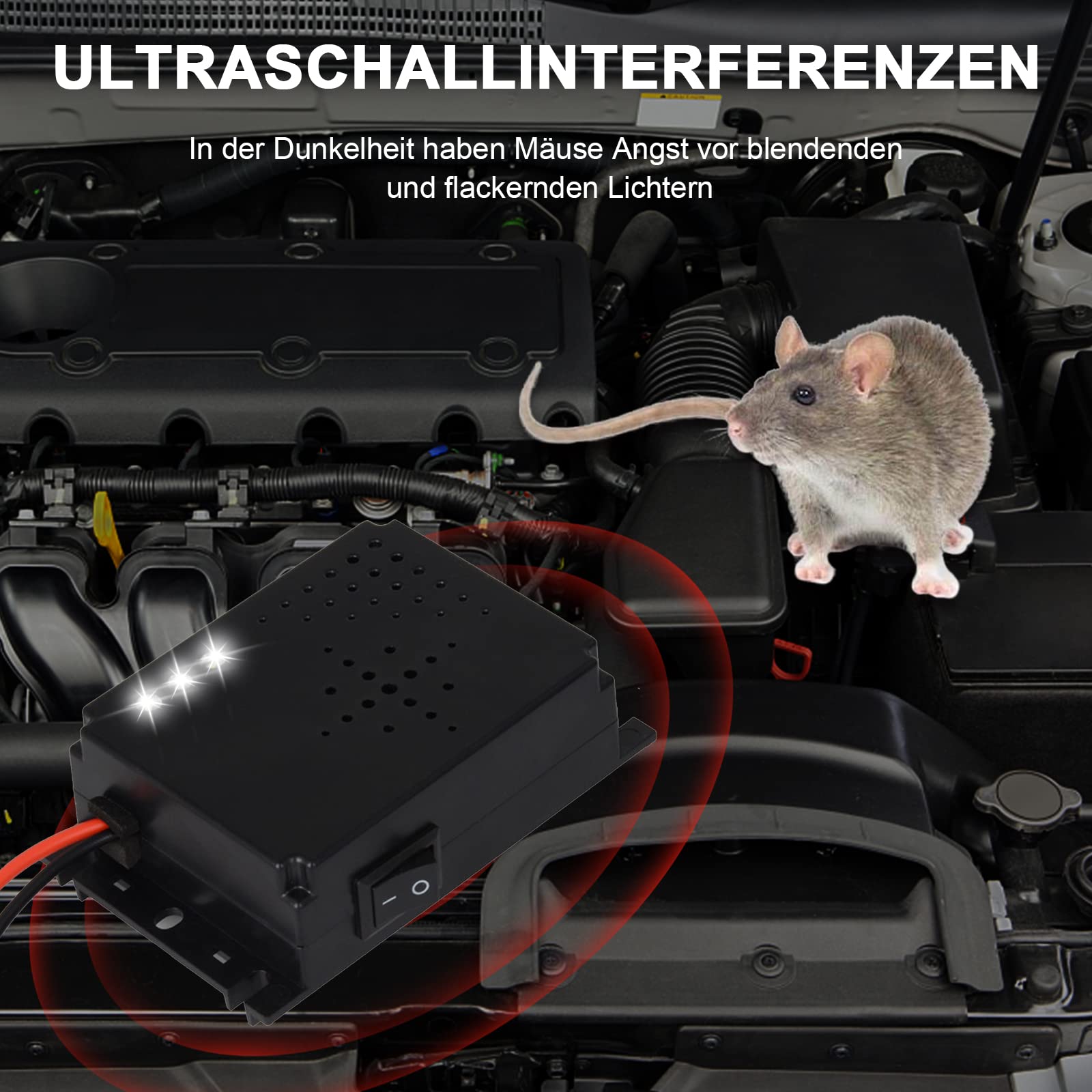 SecoRüt Steenmarter verschrikker / Marterverjager (auto 12/24V) met flitslicht