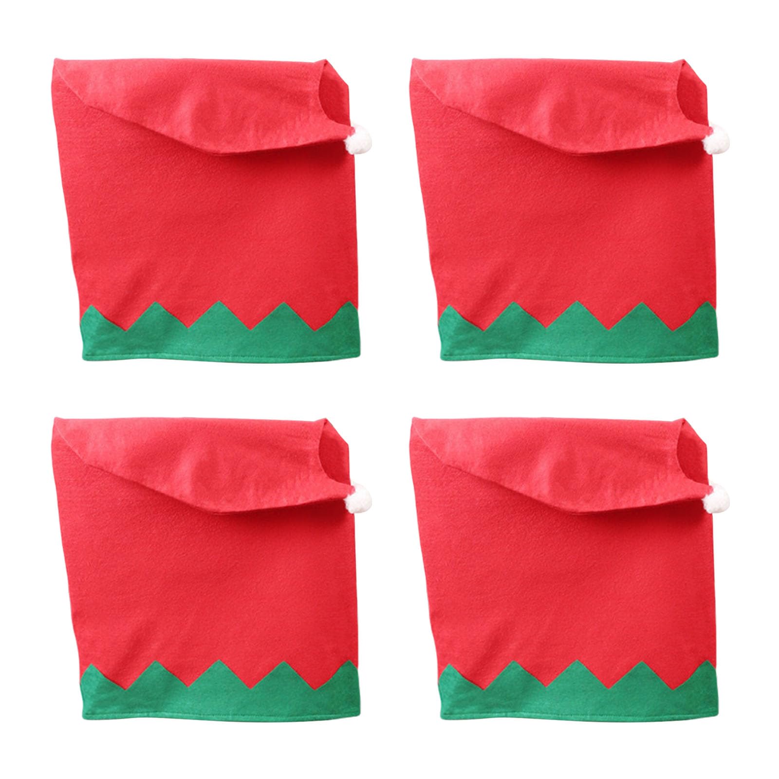 Tsophreniq Christmas Themed Redness Green Chair Back Slipcovers with Santa Hat Cover for Home and Party Decoration Festives Coverings