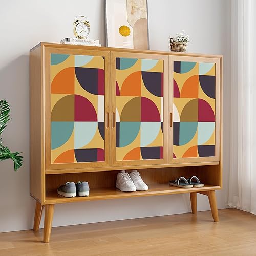 Miniatura 2 de VaryPaper Papel tapiz geométrico abstracto para despegar y pegar, papel de contacto geométrico moderno para gabinetes, impermeable, autoadhesivo,