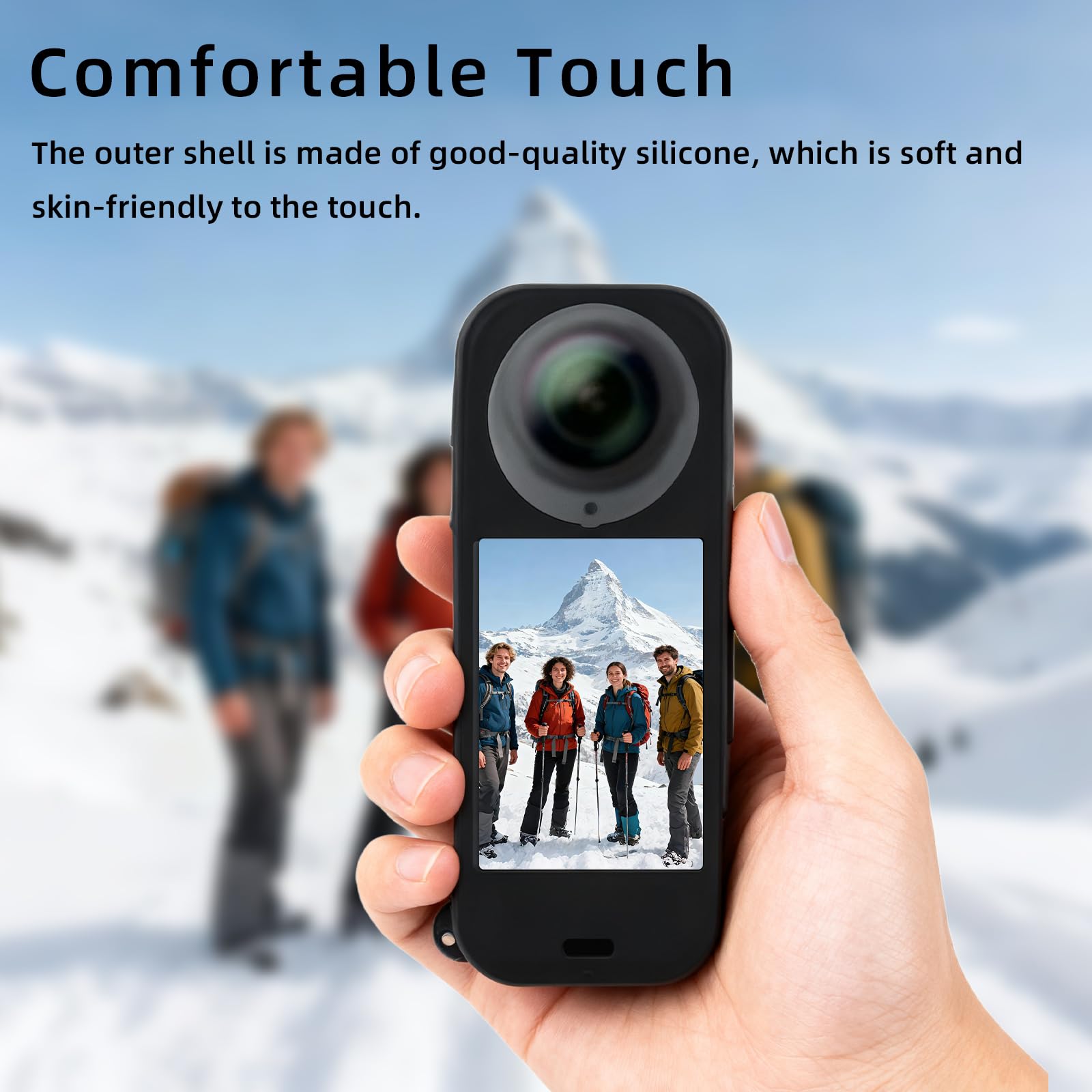 2 Szt. Etui Silikonowe do Insta 360 x5, Precyzyjne Dopasowanie Etui Ochronne Silikonowe z 2 Paskami Niezbędne Akcesoria do Korpusu Aparatu i Osłony Obiektywu Prezent dla Entuzjastów Fotografii