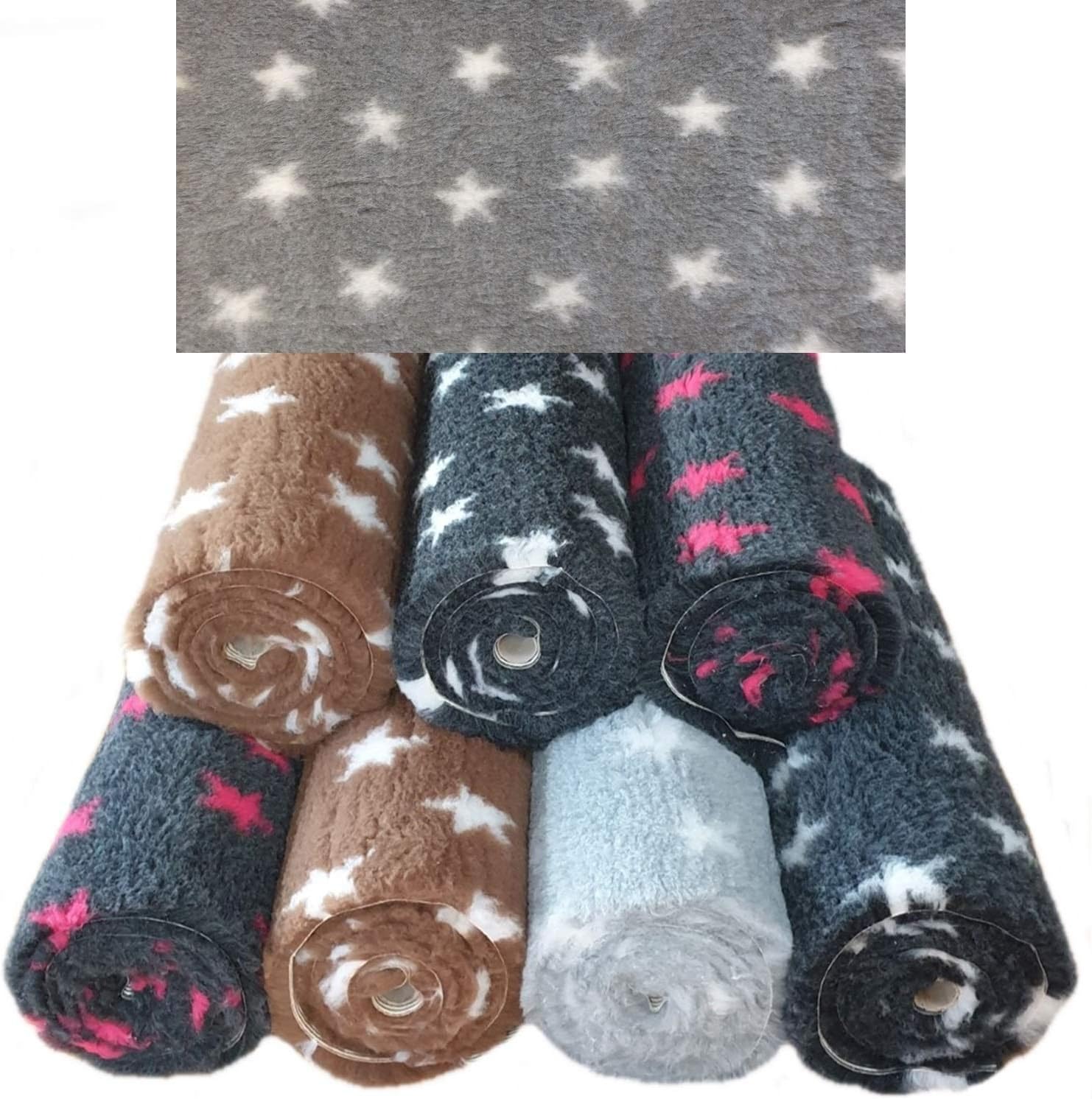 PnH Veterinary Bedding ® NON SLIP STARS DOG BED WHELPING FLEECE Stars Design Rubber