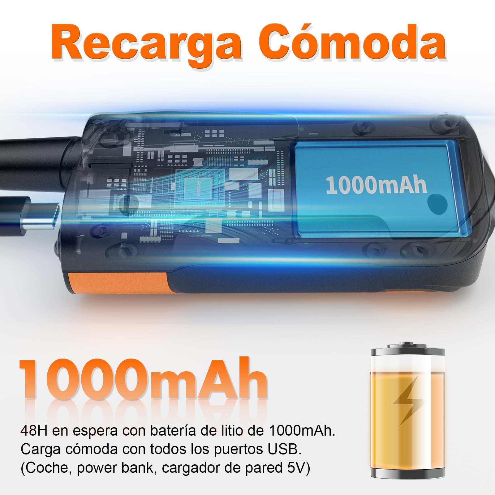Walkie Talkie para Niños, Walkie Talkie Recargable con Batería Li-Ion, 3KM de Larga Alcance, Walkie-Talkies para Acampar Aventuras, Regalos para Niños de 3 a 12 Años, 3 Piezas