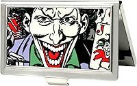 Vista 26 de Buckle-Down Tarjetero BATMAN ARKHAM ASYLUM Joker Pose Plata Cepillada - Pequeño