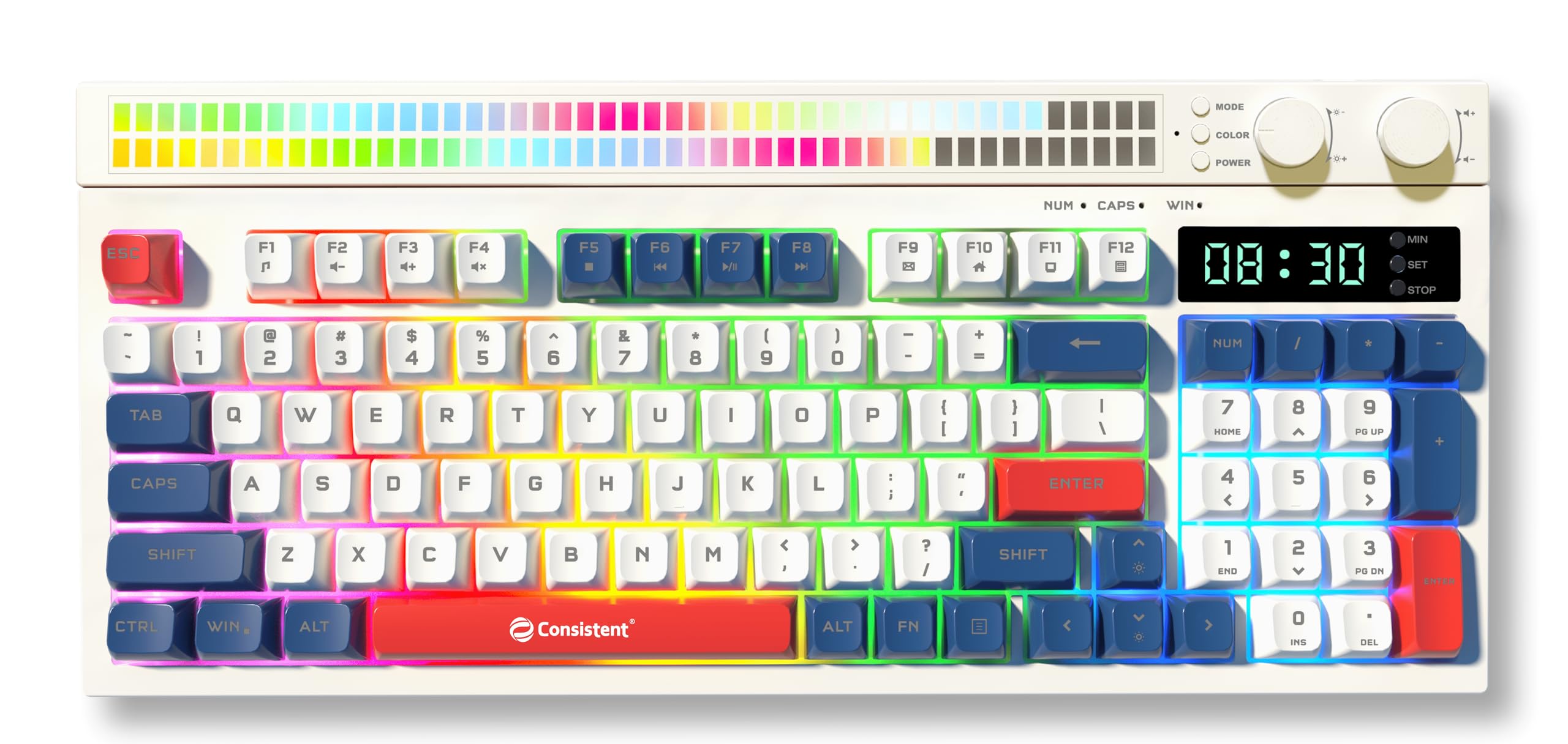 Consistent Moonlite Gaming Wired Keyboard, 104 Keys, RGB Light Control Knob, 26 Anti-Ghosting Keys-image-37