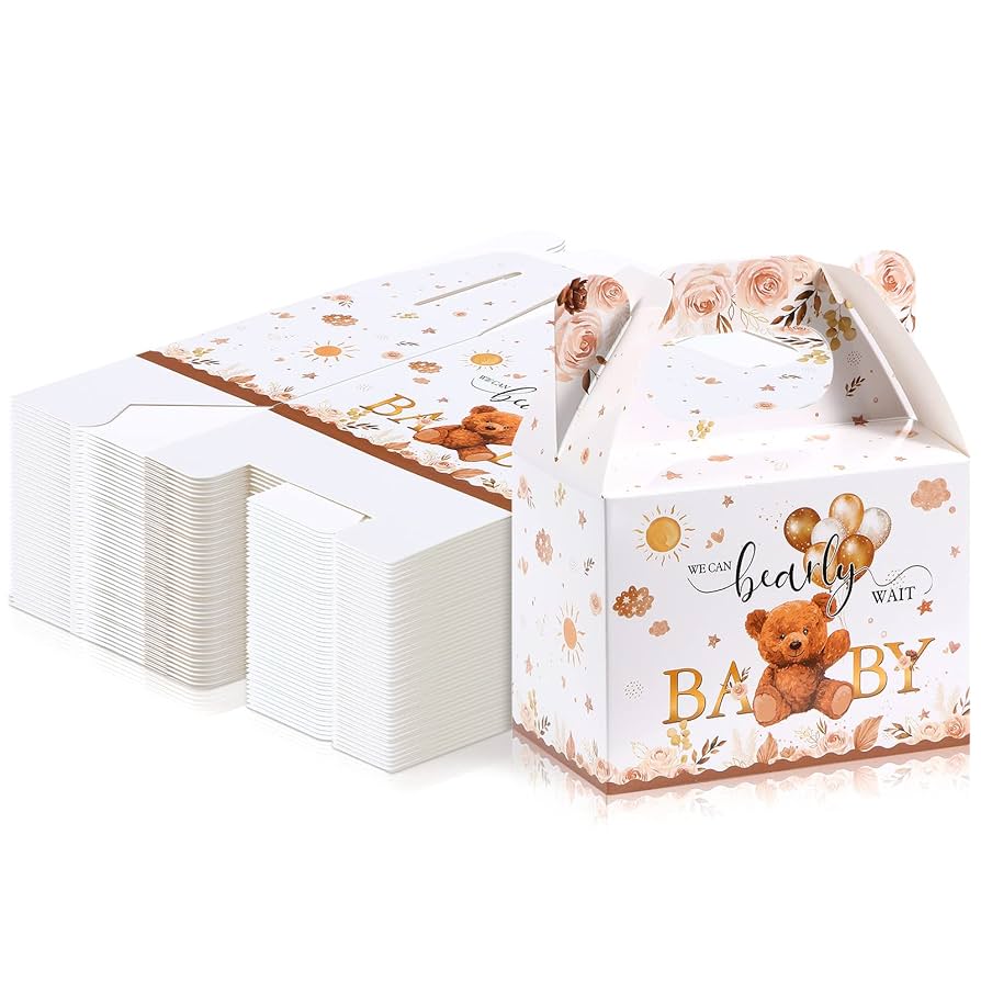 24pcs Bear Treat Boxes Party Supplies Bear Baby Shower Theme Party
