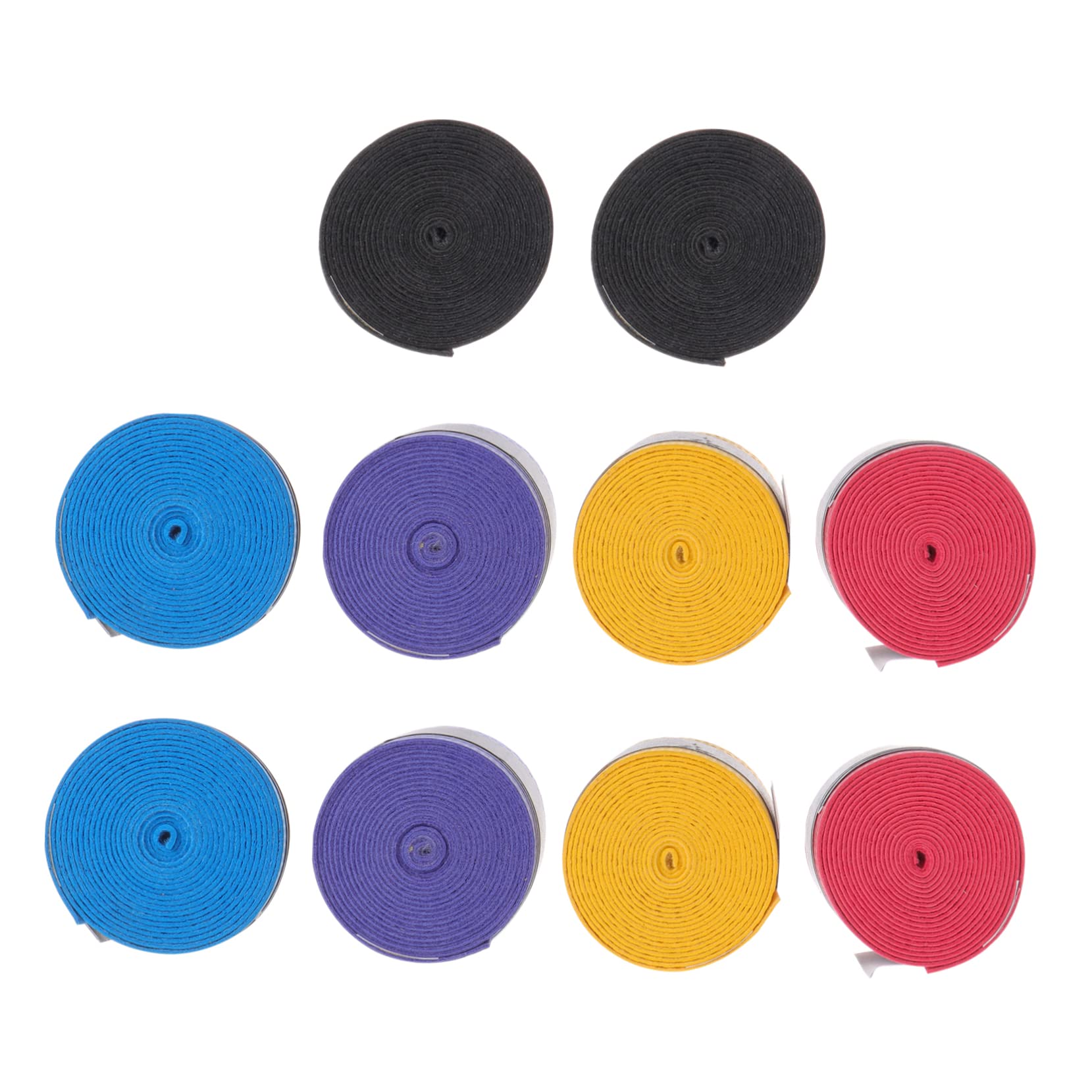 VANZACK 10pcs Slip Sweatband Grip Tapes for Tennis Rackets Absorbent Lightweight and Durable for Badminton Fishing Rods and Bicycle Handlebars