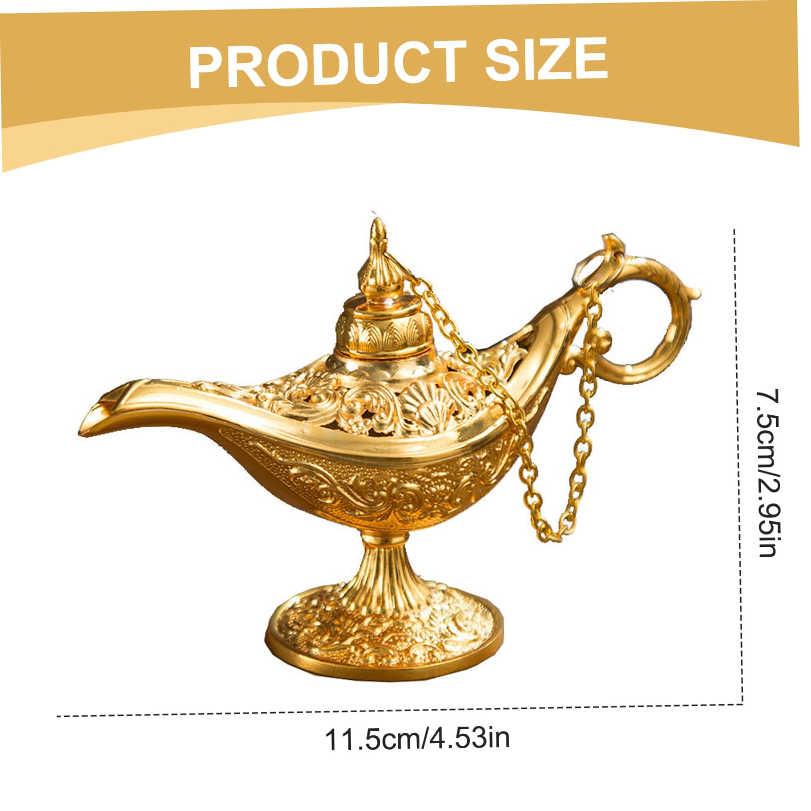Aladdin Lamp Vintage Golden Arabian Magical Aladdin's Genie Lamp