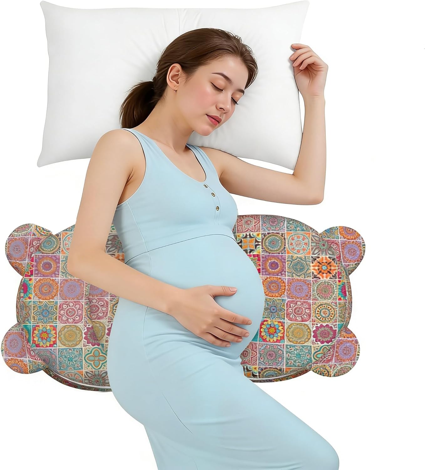 Pregnancy Pillow for Sleeping,Maternity Pillow with Cooling,Maternity Support for Back and Hip Relief,Soft and Comfortable Wedge Pregnancy Pillows Side Sleeping Support for Belly with Removable Cover