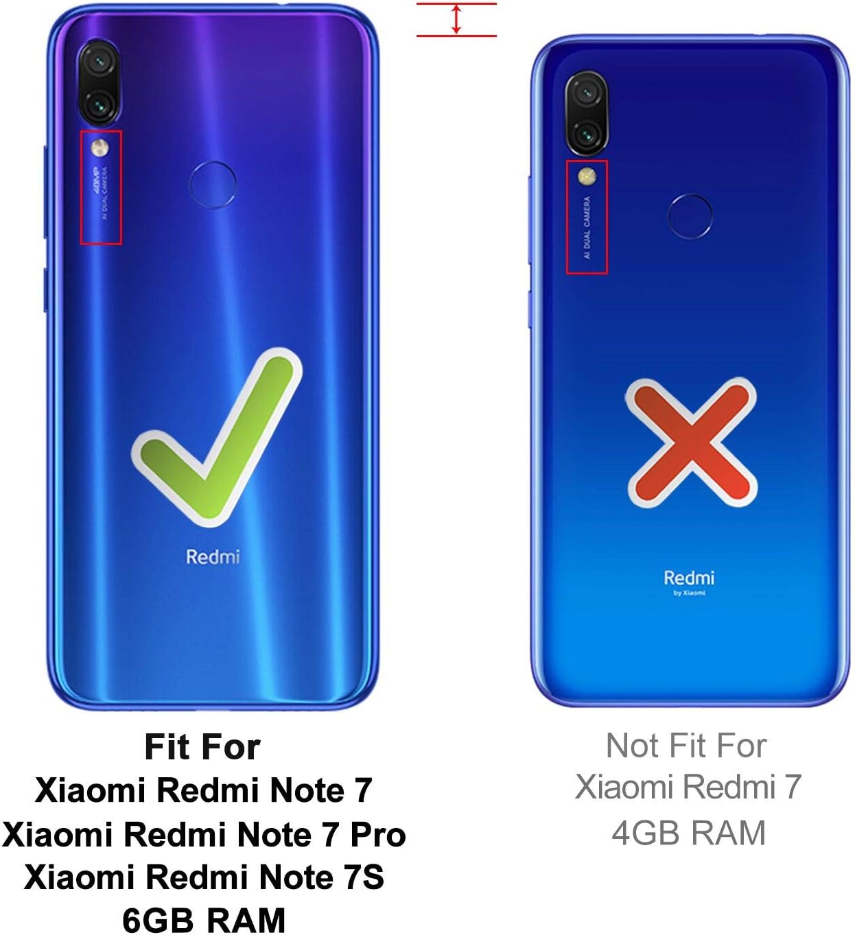 HOOMIL Xiaomi Redmi Note 7 Case, Xiaomi Redmi Note 7S Wallet Case with Card Slots, Premium PU-Leather Flip Cover, Black