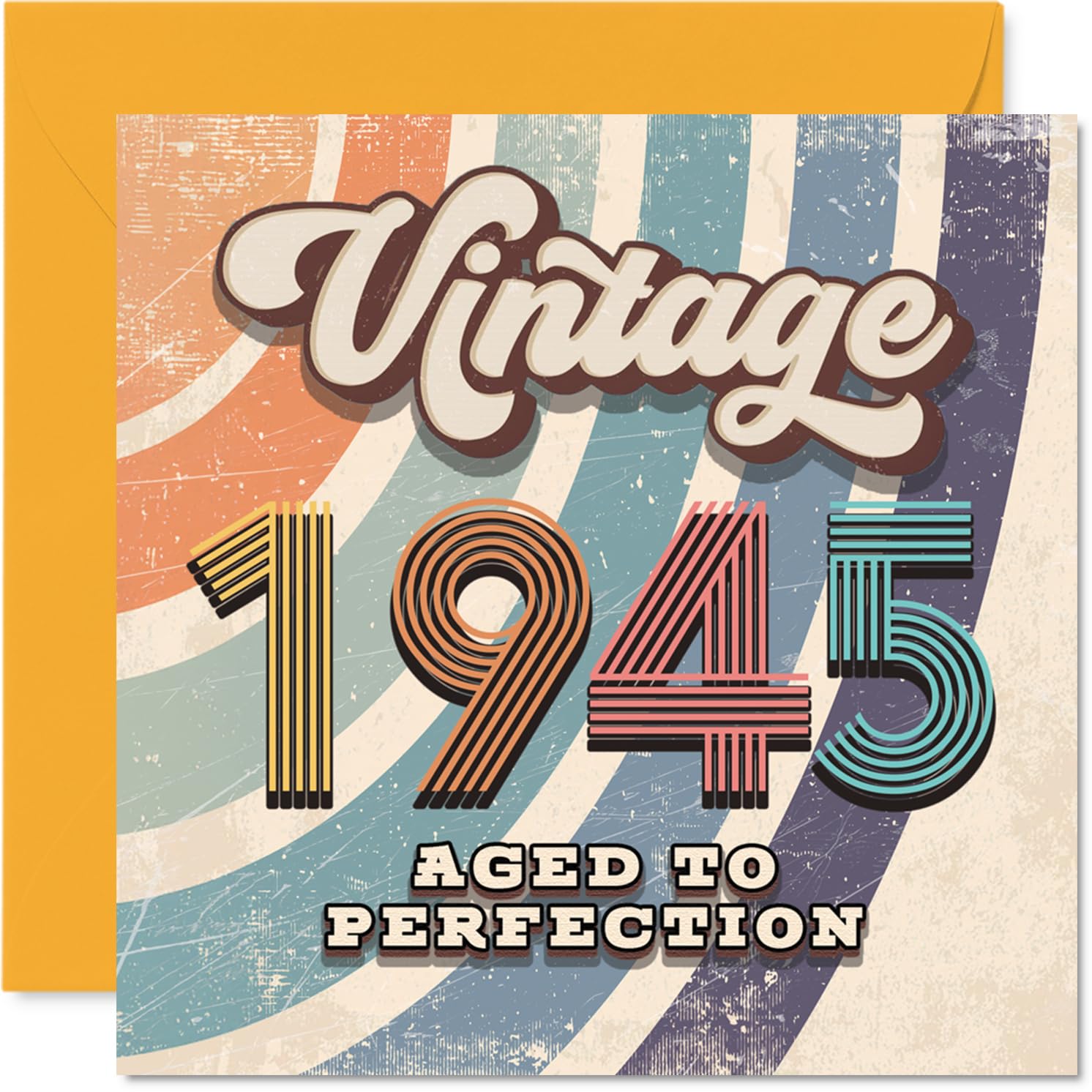 81st Birthday Card for Men Women - Vintage 1945 Aged To Perfection - Happy 81 Birthday Cards for Dad Uncle Nanny Nan Husband Grandma, 145mm Bday Greeting Cards