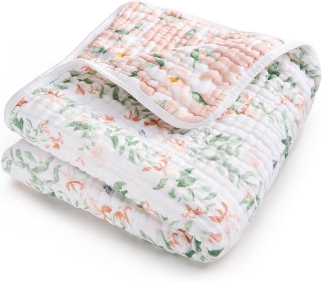aden + anais Essentials Dream Blanket, Muslin Baby Blankets for Girls & Boys, Lightweight Newborn Nursery & Crib Blanket, Unisex Toddler & Infant Bedding, Shower & Registry Gift, Butterfly Garden