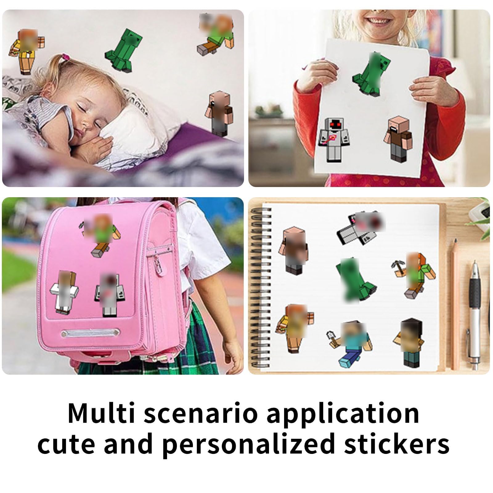 8 Pcs Stickers, Temporary Tattoo Stickers for Kids, Gaming Stickers for Water Bottles, Notebooks and Accessories, 11x16CM Paper, DIY Crafts and Party Favors 4