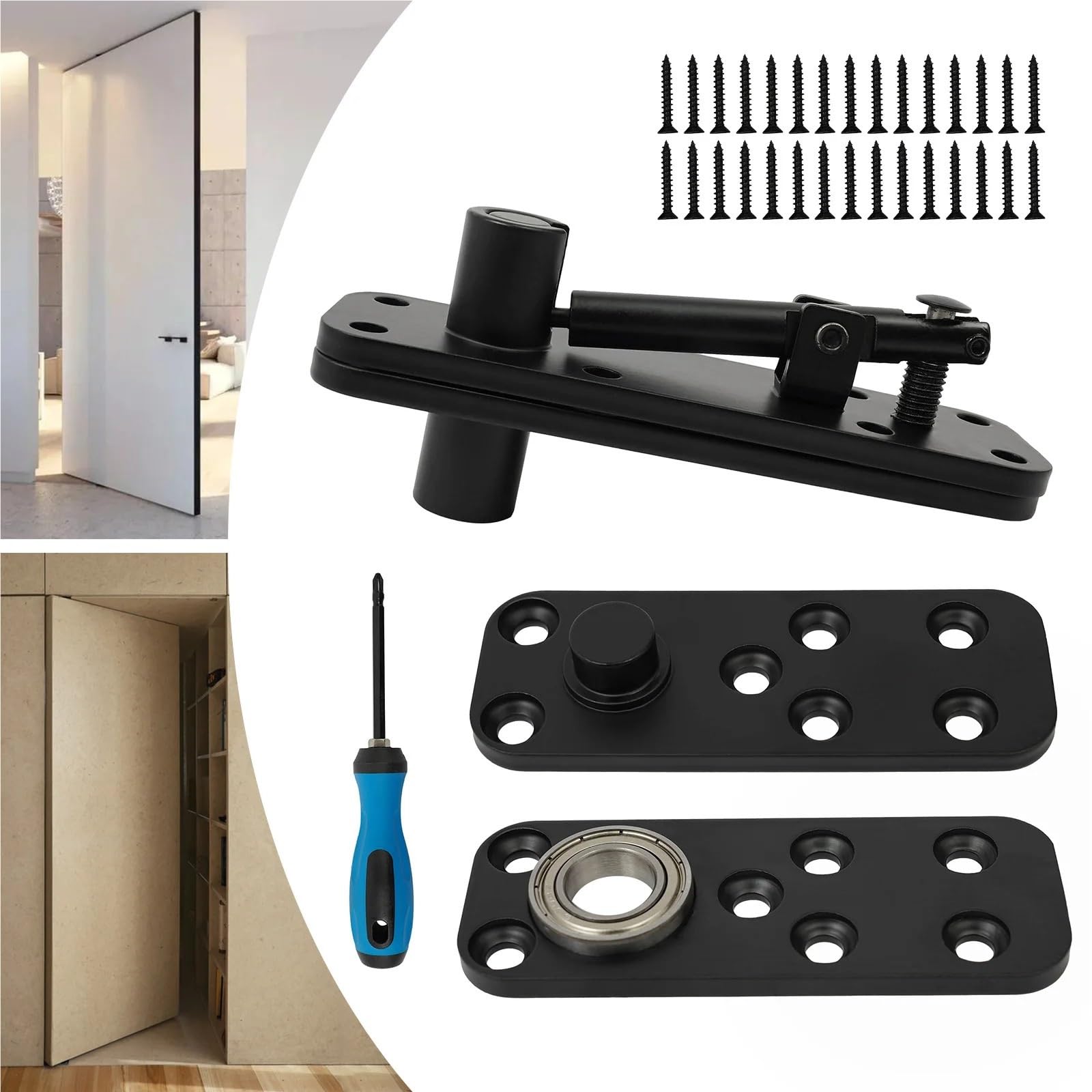 NYRXRYTCA Heavy Duty Invisible Door Hinges 360° Rotation - Hidden Pivot 1Pcs