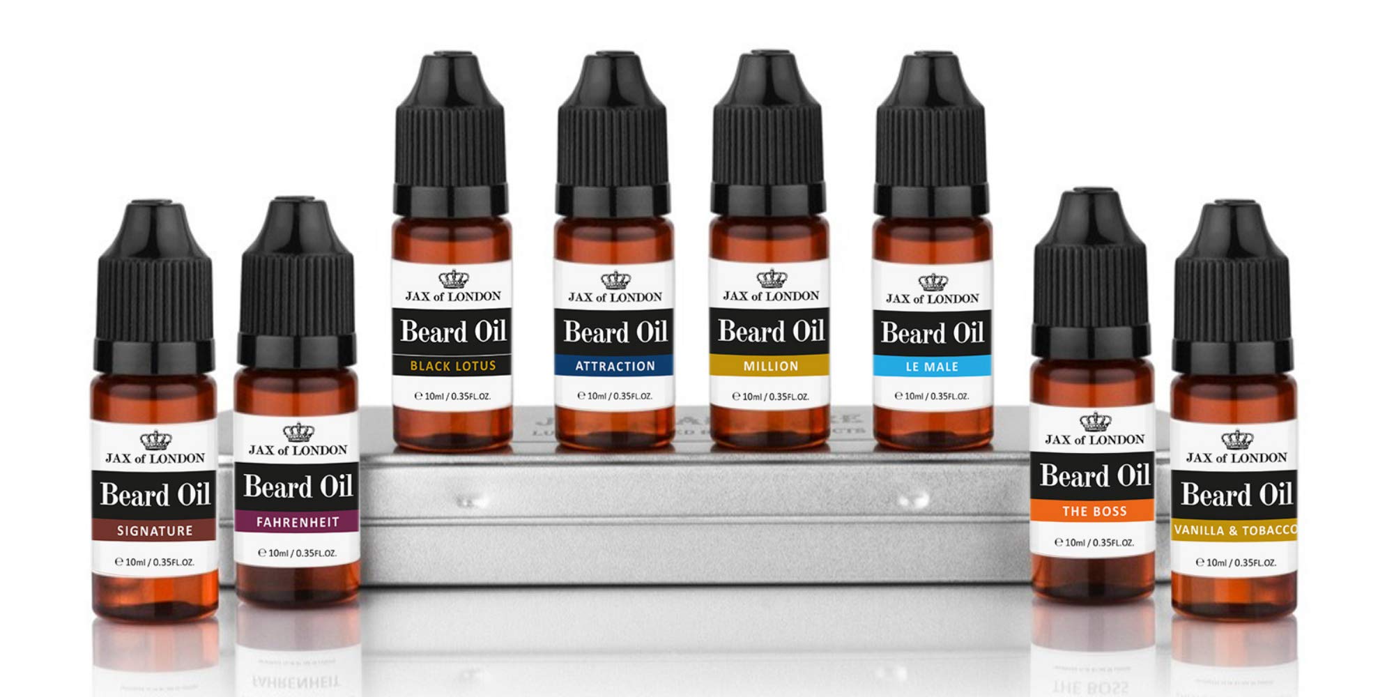 8 Bottles of Beard Oil for Men 10ml each, Various beard care oils in a set, beard growth oil for men with Vitamin E, Avocado, Almond oil Luxury scented beard oil, Men’s Cologne Fragrance