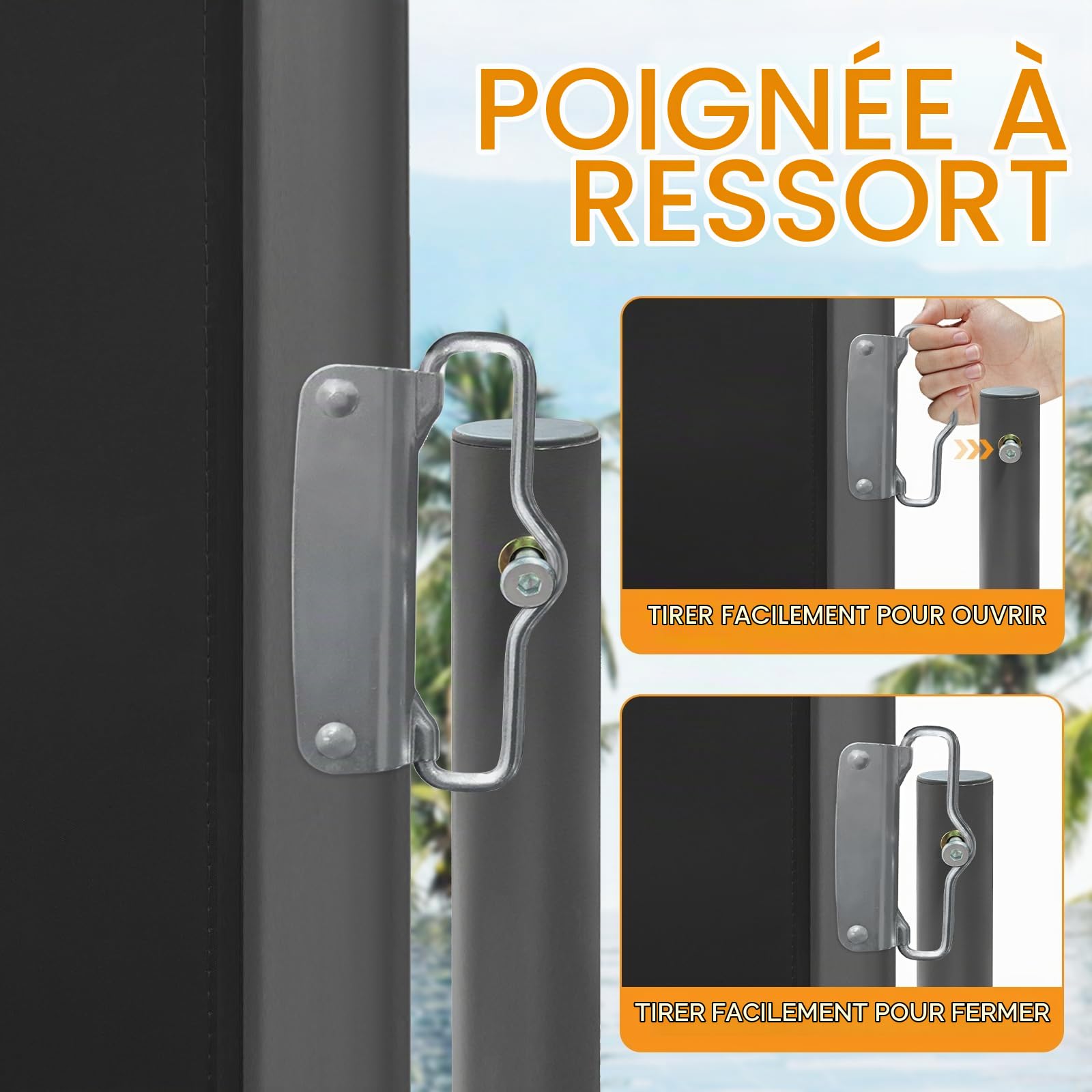 Brise Vue Retractable, Paravent Exterieur Retractable Store Exterieur Opaque, Protection de l'intimité et du Vent pour Balcon Terrasse Exterieur, Anthracite Store latéral, 100x300cm